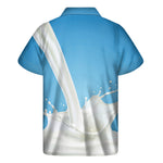 Milk Splash Print Men's Short Sleeve Shirt