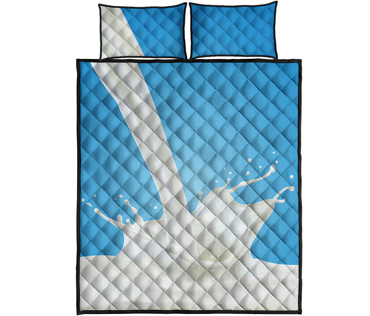 Milk Splash Print Quilt Bed Set
