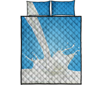 Milk Splash Print Quilt Bed Set