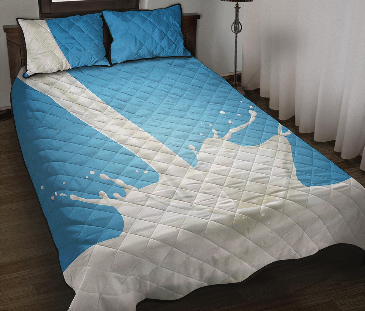 Milk Splash Print Quilt Bed Set