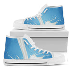 Milk Splash Print White High Top Shoes