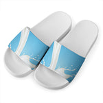 Milk Splash Print White Slide Sandals