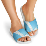 Milk Splash Print White Slide Sandals