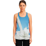 Milk Splash Print Women's Racerback Tank Top