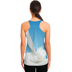Milk Splash Print Women's Racerback Tank Top