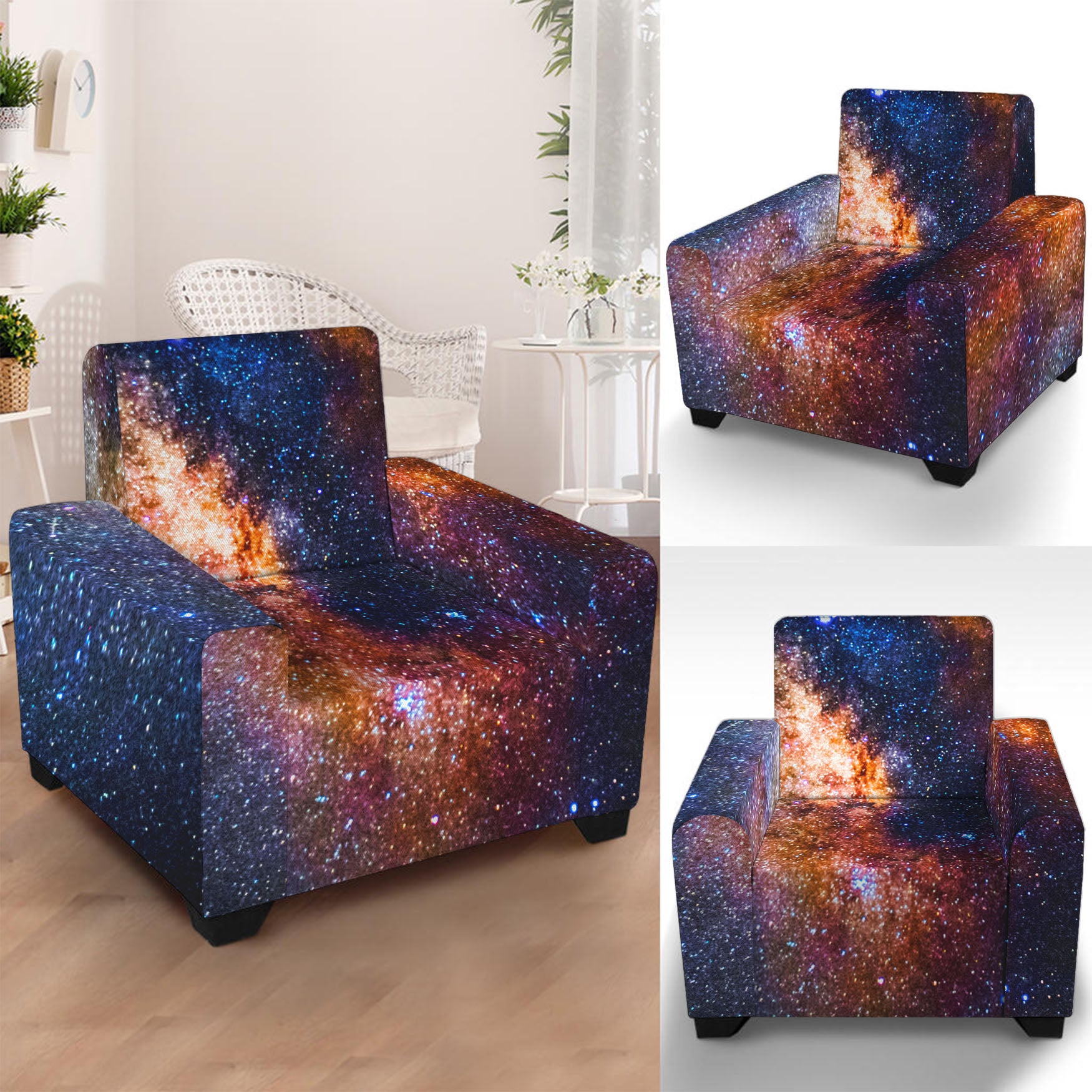 Milky Way Universe Galaxy Space Print Armchair Slipcover