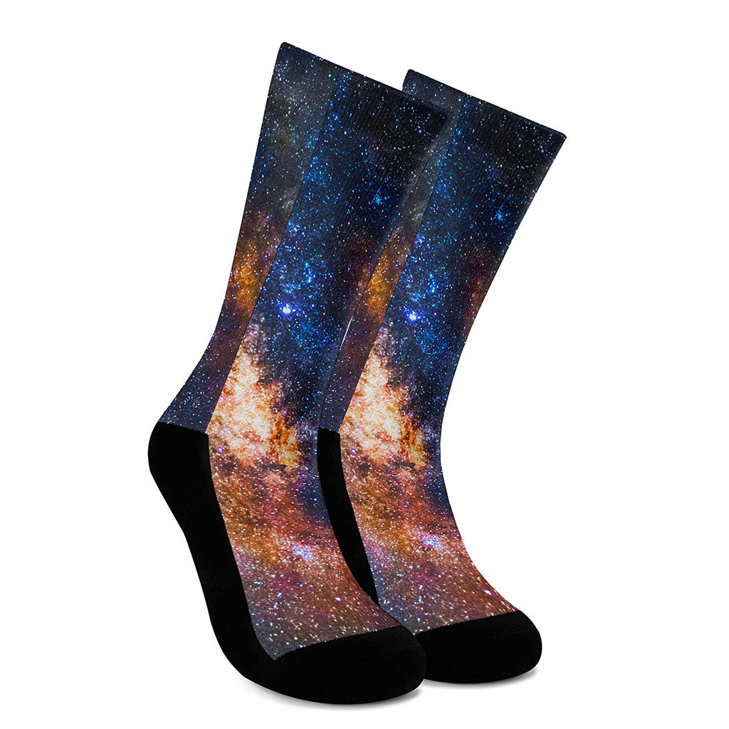 Milky Way Universe Galaxy Space Print Crew Socks
