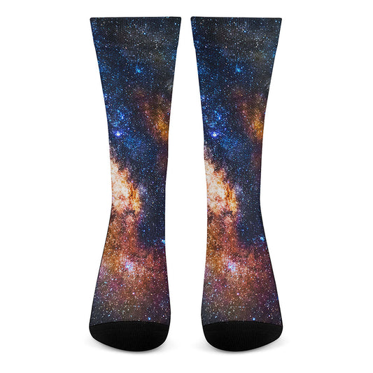 Milky Way Universe Galaxy Space Print Crew Socks