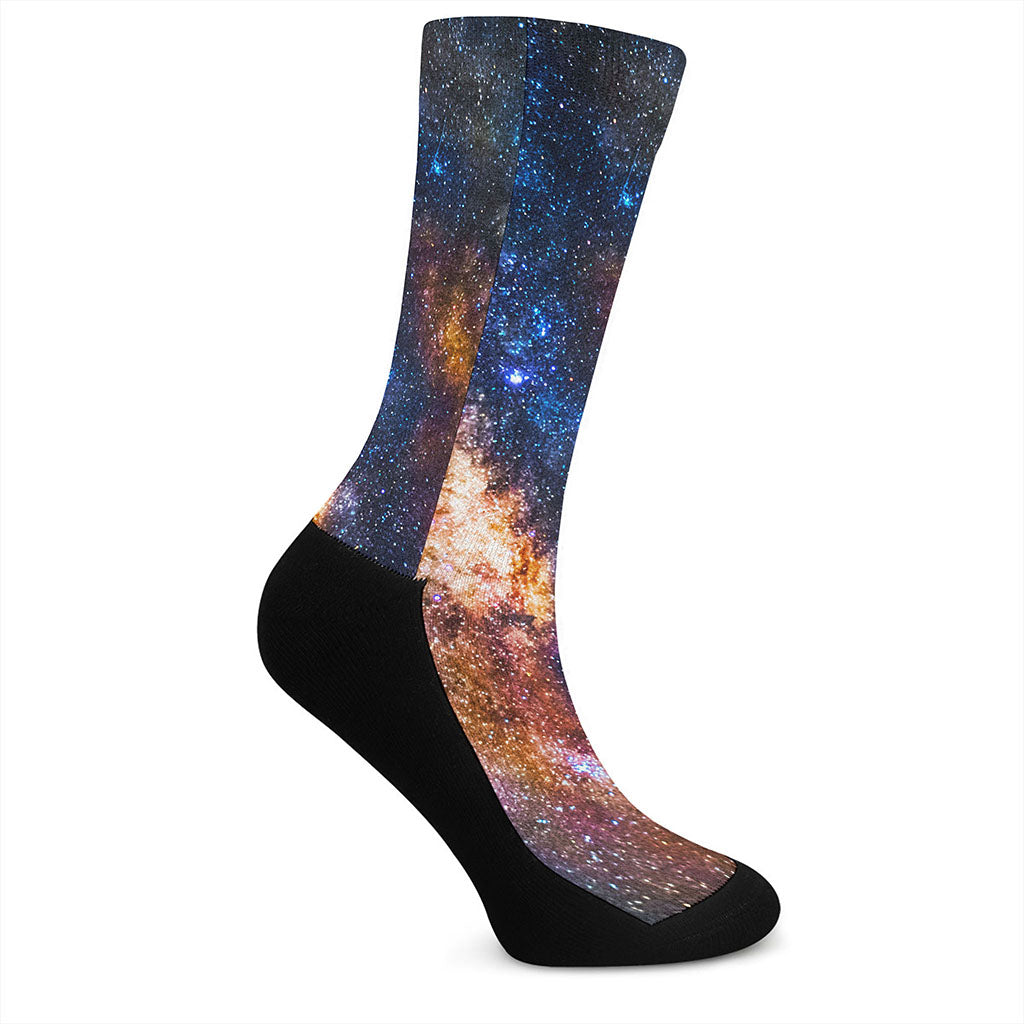 Milky Way Universe Galaxy Space Print Crew Socks