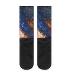 Milky Way Universe Galaxy Space Print Crew Socks