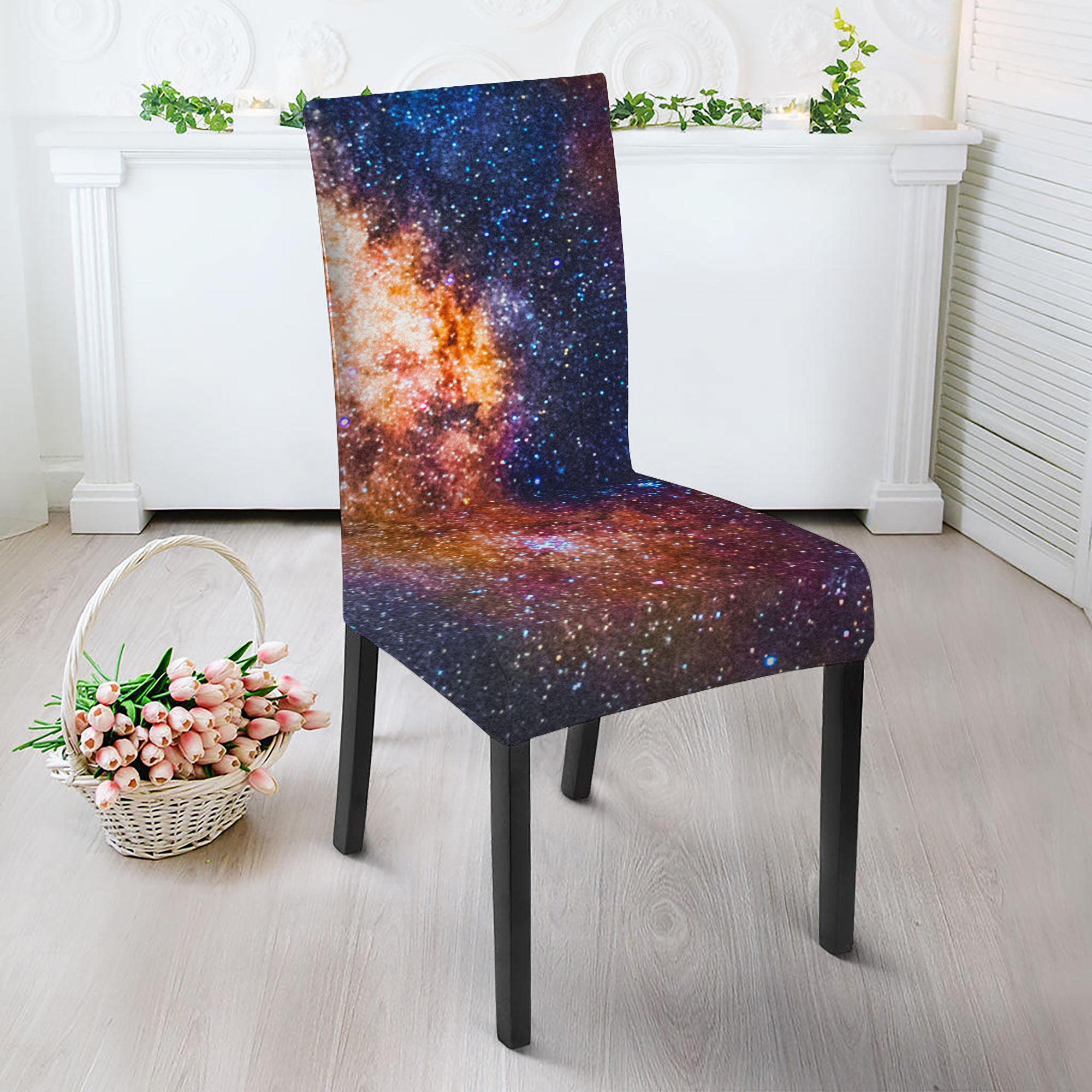 Milky Way Universe Galaxy Space Print Dining Chair Slipcover