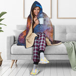 Milky Way Universe Galaxy Space Print Hooded Blanket