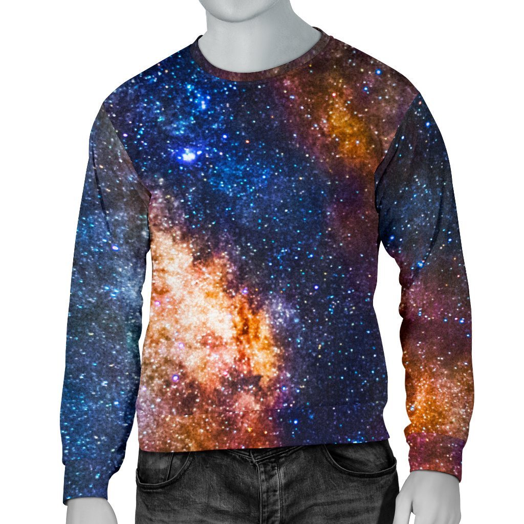 Milky Way Universe Galaxy Space Print Men's Crewneck Sweatshirt GearFrost