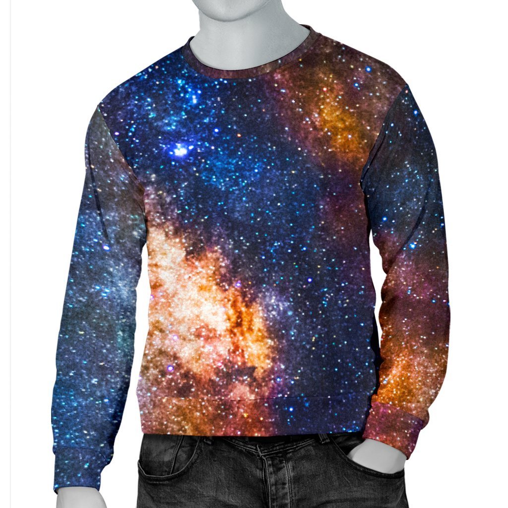 Milky Way Universe Galaxy Space Print Men's Crewneck Sweatshirt GearFrost