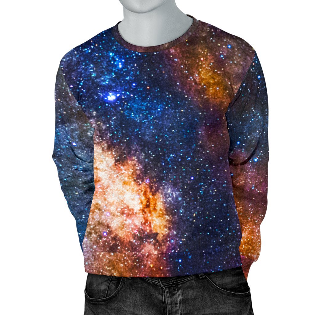 Milky Way Universe Galaxy Space Print Men's Crewneck Sweatshirt GearFrost