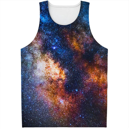 Milky Way Universe Galaxy Space Print Men's Tank Top