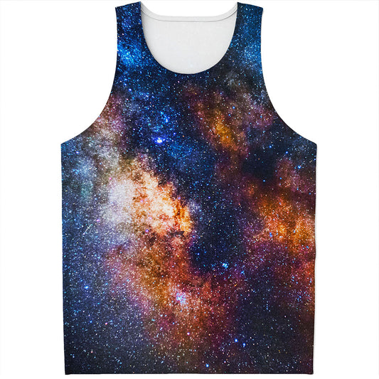 Milky Way Universe Galaxy Space Print Men's Tank Top