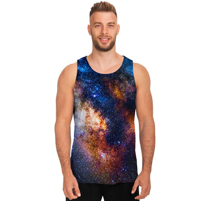 Milky Way Universe Galaxy Space Print Men's Tank Top