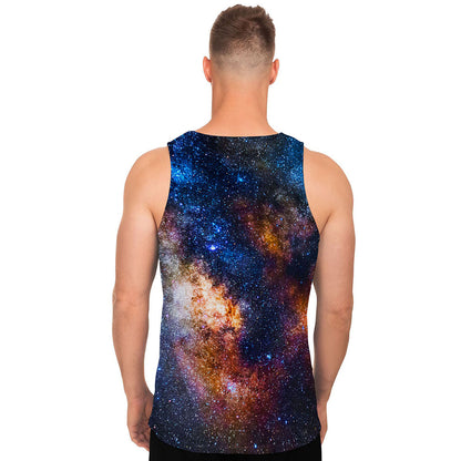 Milky Way Universe Galaxy Space Print Men's Tank Top