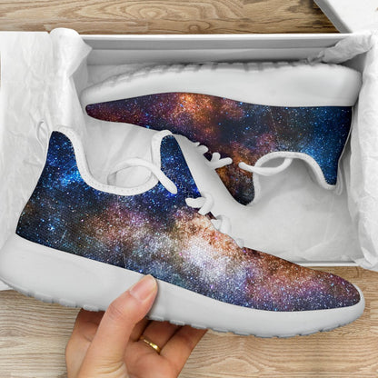 Milky Way Universe Galaxy Space Print Mesh Knit Shoes GearFrost