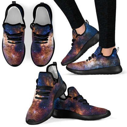 Milky Way Universe Galaxy Space Print Mesh Knit Shoes GearFrost