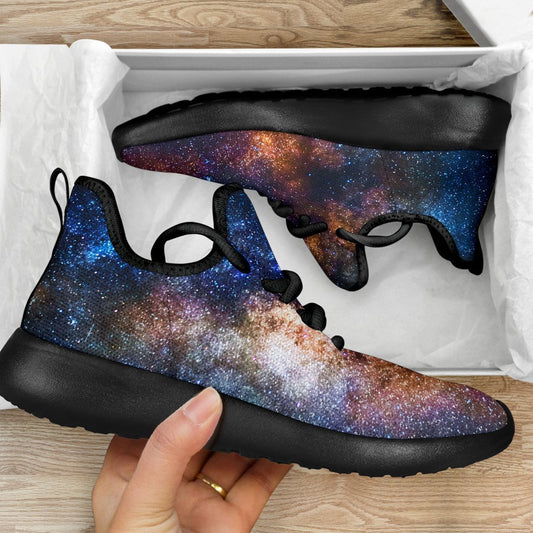 Milky Way Universe Galaxy Space Print Mesh Knit Shoes GearFrost