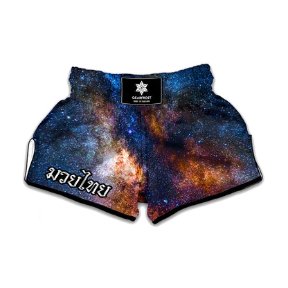 Milky Way Universe Galaxy Space Print Muay Thai Boxing Shorts