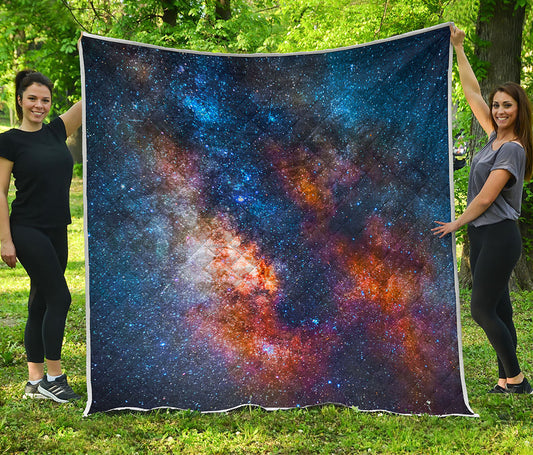 Milky Way Universe Galaxy Space Print Quilt