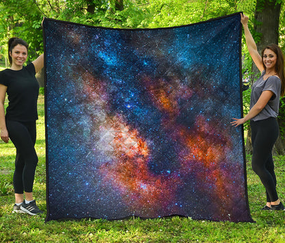 Milky Way Universe Galaxy Space Print Quilt