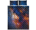 Milky Way Universe Galaxy Space Print Quilt Bed Set