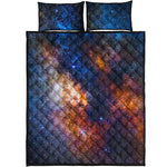 Milky Way Universe Galaxy Space Print Quilt Bed Set