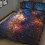 Milky Way Universe Galaxy Space Print Quilt Bed Set