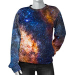 Milky Way Universe Galaxy Space Print Women's Crewneck Sweatshirt GearFrost