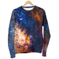 Milky Way Universe Galaxy Space Print Women's Crewneck Sweatshirt