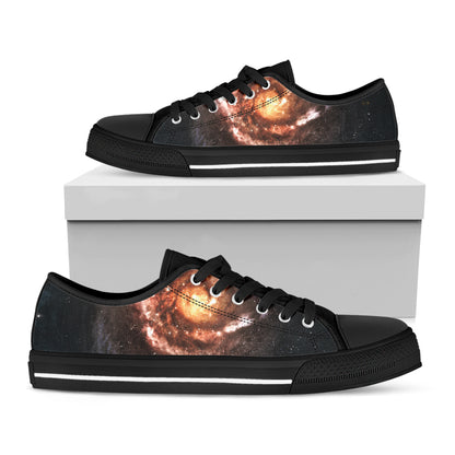 Milky Way Universe Print Black Low Top Shoes
