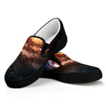 Milky Way Universe Print Black Slip On Shoes