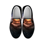 Milky Way Universe Print Black Slip On Shoes