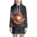 Milky Way Universe Print Hoodie Dress