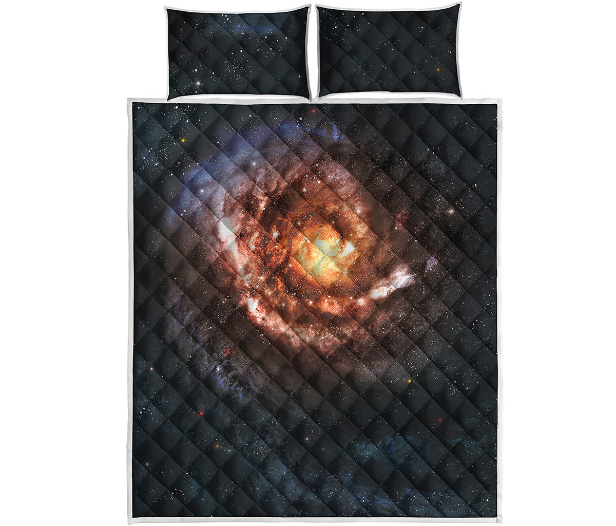 Milky Way Universe Print Quilt Bed Set