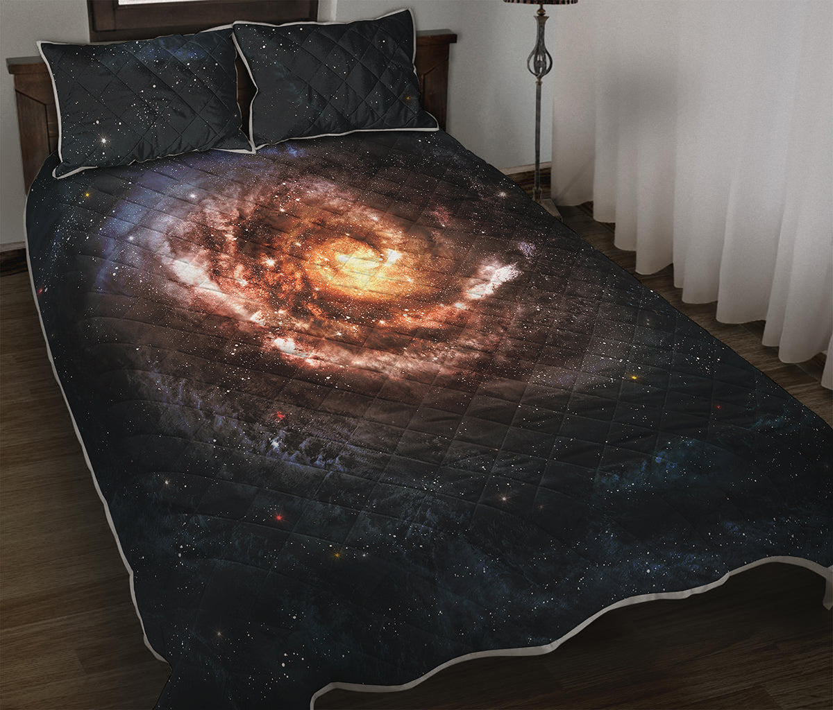 Milky Way Universe Print Quilt Bed Set