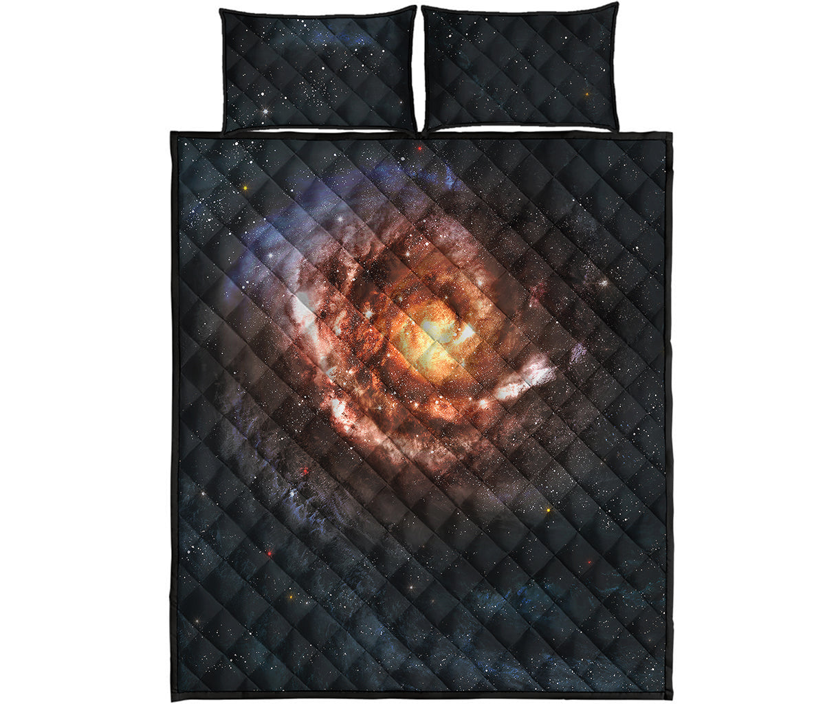 Milky Way Universe Print Quilt Bed Set