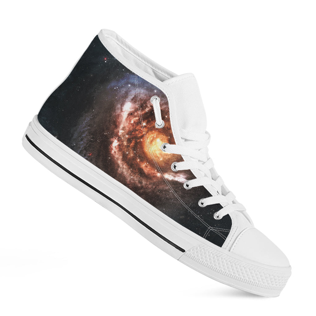 Milky Way Universe Print White High Top Shoes