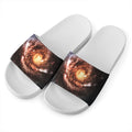 Milky Way Universe Print White Slide Sandals