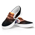 Milky Way Universe Print White Slip On Shoes