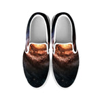 Milky Way Universe Print White Slip On Shoes