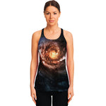 Milky Way Universe Print Women's Racerback Tank Top