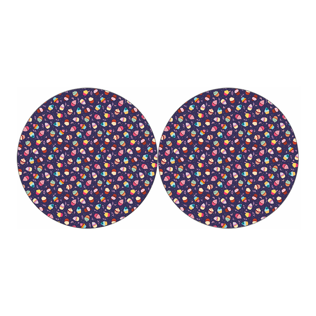 Mini Cupcake Pattern Print Car Coasters
