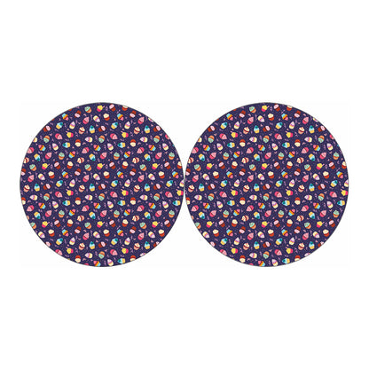 Mini Cupcake Pattern Print Car Coasters