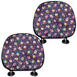 Mini Cupcake Pattern Print Car Headrest Covers