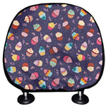 Mini Cupcake Pattern Print Car Headrest Covers